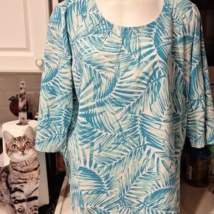Womens CJ Banks casual 3/4 sleeve stretch plus size top 2X